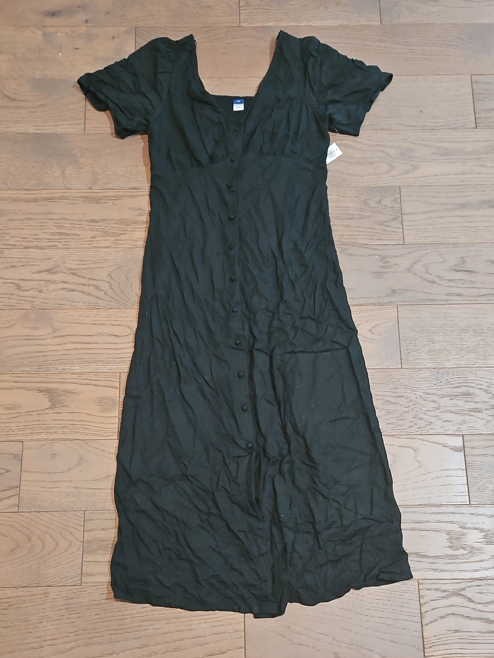 NWT Old Navy Black Maxi Button-Front Dress
